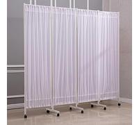 Privacy Screen Room Divider, Metal Folding Medical Privacy Screen, Rolling Room Divider Partition On Wheels And Detachable Nylon Cloth For Office Restaurant Clinic Salon Wall Fencing(Color:White)