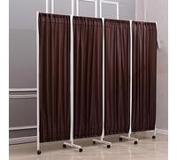 Privacy Screen Room Divider, Metal Folding Medical Privacy Screen, Rolling Room Divider Partition On Wheels And Detachable Nylon Cloth For Office Restaurant Clinic Salon Wall Fencing(Color:Brown)