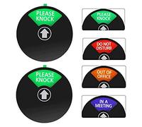 Privacy Sign, 2 Stück Out of Office Sign, Please Knock Sign, Do Not Disturb Sign, In a Meeting Sign, Office Sign, Conference Sign for Offices, Black