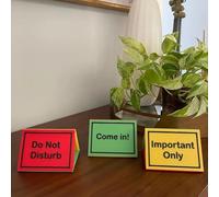 Privacy Sign, Do Not Disturb for Desk, Do Not Disturb/Come In/Important Only Sign, Master Desk Sign for Office Home Clinic Dorm