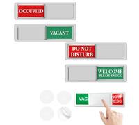 Privacy Sign GWAWG Sliding Door Sign, Vacant/Occupied Sliding Door Sign, Do Not Disturb Sign Welcome Please Knock Sign, Slider Door Indicator Sign for Office Bathroom Home Conference Room, Silver