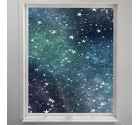 Privacy Window Film 50x100cm Blue Star Self-Adhesive Frosting for Glass Windows - Blackout, Opaque for Home, Office, Bathroom, Bedroom