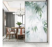 Privacy Window Film Bamboo Leaf Static Cling Decorative Film Frosted Film Not Transparent Glass Sticker for Home Office W31.5 x H49.2(80x125cm)