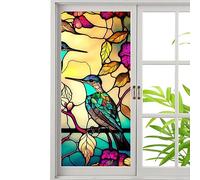 Privacy Window Film for Bathroom - Colourful Drawing Film, Privacy Sticker for, Removable Decorative Stickers, Static Glass Sticker, Non-Adhesive