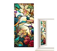Privacy Window Film | PVC Privacy Window Sticker for Glass, Colorful Retro Bird/Sunset by The Seaside/Window Film Removable, Non-Adhesive Static Window Clings for Bathroom Shower Door