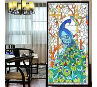 Privacy Windows Film European Church Style Stained Glass No Glue Static Cling Decorative Frosted Window Stickers 19.7"x31.5"(50x80cm)