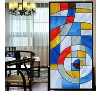 Privacy Windows Film European Church Style Stained Glass No Glue Static Cling Decorative Window Stickers 15.7""x39.4""(40x100cm)
