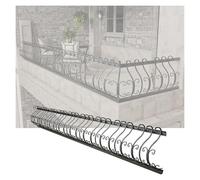 Privacy Wrought Iron Post Extender KitHorizontal Metal Deck Railing 110x50cm (43.3x19.7in) for Enhanced Fence Height & Security Durable Wall Extender Solution