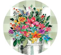 Privalace Floral Placemats for Coffee Shop, 15 x 15 inch, Set of 4 Elegant Flax Fabric Table Mats with Flower Patterns