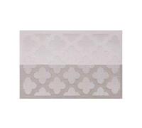 Privalace Four-Leaf Clover PVC Placemats, 18 x 12 inch Heat-Resistant & Easy-Clean Table Mats Set of 4 in Gradient Silver-Grey for Elegant Dining