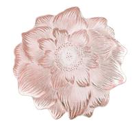 Privalace Golden Waterproof PVC Placemats with Rose & Lotus Design, 15 x 15 inch Set of 4 for Dining Table, Restaurant, and Hotel - Ins Style