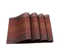 Privalace Modern Placemats for Dining Table, 18 x 12 inch Set of 4 - Burgundy Gradient Design, PVC Material, Nordic & European Style Table Mats