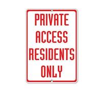 Private Access Residents Only Security Sign Aluminum Metal Sign Tin Sign Metal Sign 8x12 Inches