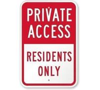 Private Access, Residents Only Sign Metal Vintage Metal Sign 8x12 inches