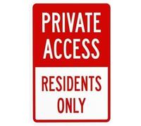 Private Access Residents Only Warning,Private Property Security Metal Aluminum Tin Signs For Busines Home Outdoor Indoor Road Yard Garage Street Wall Caution Decor 5.5x8 Inch