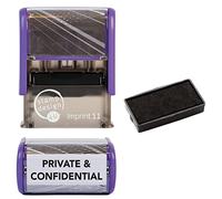 Private and Confidential Self Inking Rubber Stamp for Your Documents - in Black Ink with 1 Inkpad Refill