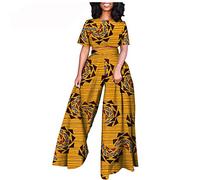 Private Black African Suits for Women Short Sleeve Crop Top and Pants 2 Piece Set Outfits Dashiki Plus Size Casual Tracksuit, 649, XX-Large