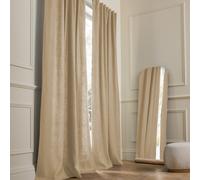 Private Curtain in Lined Washed Linen with Concealed Tabs Tobacco Beige