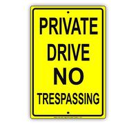 Private Drive No Trespassing Keep Out Restriction Alert Caution Notice Aluminum Metal Tin Sign Plate