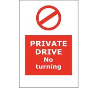 Private Drive no turning Dibond Aluminium sign - 15 x 20 cm
