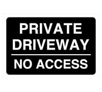 Private driveway no access - road safety sign - 1.2mm Rigid plastic for indoor/outdoor usage (300mm x 200mm) Viewing Distance within 7m.