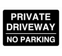 Private driveway no parking - road safety sign - 1.2mm Rigid plastic for indoor/outdoor usage (400mm x 300mm) Viewing Distance within 14m.