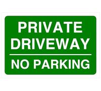 Private driveway no parking - road safety sign - 3mm Aluminum Dibond for indoor/outdoor usage (400mm x 300mm) 14m Viewing Distance.