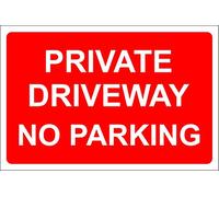 Private driveway no parking sign - 1.2mm rigid plastic 300mm x 200mm