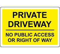 Private driveway no public access or right of way sign - 3mm Aluminium sign (300mm x 200mm)