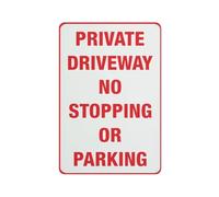 Private Driveway - No Stopping Or Parking 12 X 8 Inches Aluminum Sign - Uv Protected, Waterproof, Weatherproof And Fade Resistant - 4Pre-Drilled Holes