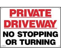 Private Driveway No Stopping or Turning Sign - 200mm x 150mm - 3mm Metal Composite Drilled Sign (MISC44)