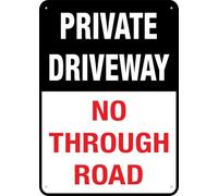 Private Driveway No Through Road Warning Tin Sign Home Kitchen Farm Garden Garage Wall Decor 12x16 Inches