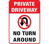 Private Driveway No Turn Around 12X8 Inch Tin Sign Great For Garden And Yard Wall Decor