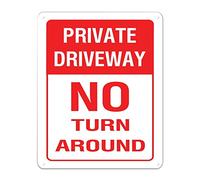 Private Driveway No Turn Around Tin Sign Warning Metal Tin Sign 12x16in Weatherproof Iron Painting for Indoor Outdoor Farmhouse Coffee