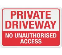 Private Driveway No Unauthorised Access Metal Sign Aluminum Warning Tin Signs For Outdoor Business Yard Lawn Farmhouse Garden Patio Wall Decor 8x12 Inch