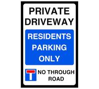Private Driveway Residents Parking Only Te - safety sign - 1.2mm Rigid plastic for indoor/outdoor usage (200mm x 150mm) Viewing Distance within 5m.