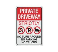 Private Driveway Strictly Sign 12 X 8 Inches Aluminum Sign Reflective - Uv Protected, Waterproof, Weatherproof And Fade Resistant - 4Pre-Drilled Holes