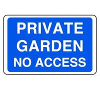 Private Garden No Access - safety sign - High tack self-adhesive sticker (600mm x 400mm) Viewing Distance within 20m.