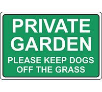 Private garden please keep dogs off the grass sign - 3mm Aluminium sign (300mm x 200mm)