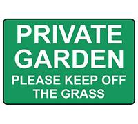 Private garden please keep off the grass Sign - 1mm Plastic sign (600mm x 400mm)