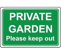 Private garden please keep out safety sign - Self adhesive sticker (400mm x 300mm)