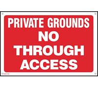 Private Grounds No Through Access Sign - 600mm x 400mm - 3mm Metal Composite Drilled Sign (MISC185)