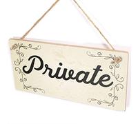 Private Hanging Door Sign, Leafy Scroll Decor