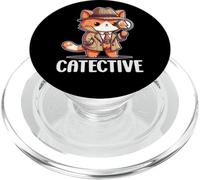 Private Investigator PI Funny Cat Detective Pun Spy PopSockets PopGrip for MagSafe