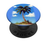 Private Island Palm Tree Paradise PopSockets Adhesive PopGrip