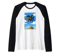 Private Island Palm Tree Paradise Raglan Baseball Tee