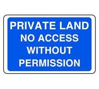 Private Land No Access Without Permission - safety sign - 3mm Aluminum Dibond for indoor/outdoor usage (200mm x 150mm) 5m Viewing Distance.