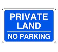 Private Land No Parking - safety sign - 3mm Aluminum Dibond for indoor/outdoor usage (400mm x 300mm) 14m Viewing Distance.