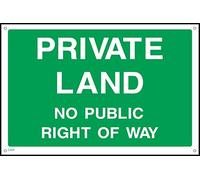 Private Land No Public Right of Way Sign - 300mm x 200mm - 3mm Metal Composite Drilled Sign (CA51)