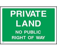 Private Land No Public Right of Way Sign - 300mm x 200mm - Self Adhesive Sticker (CA51)
